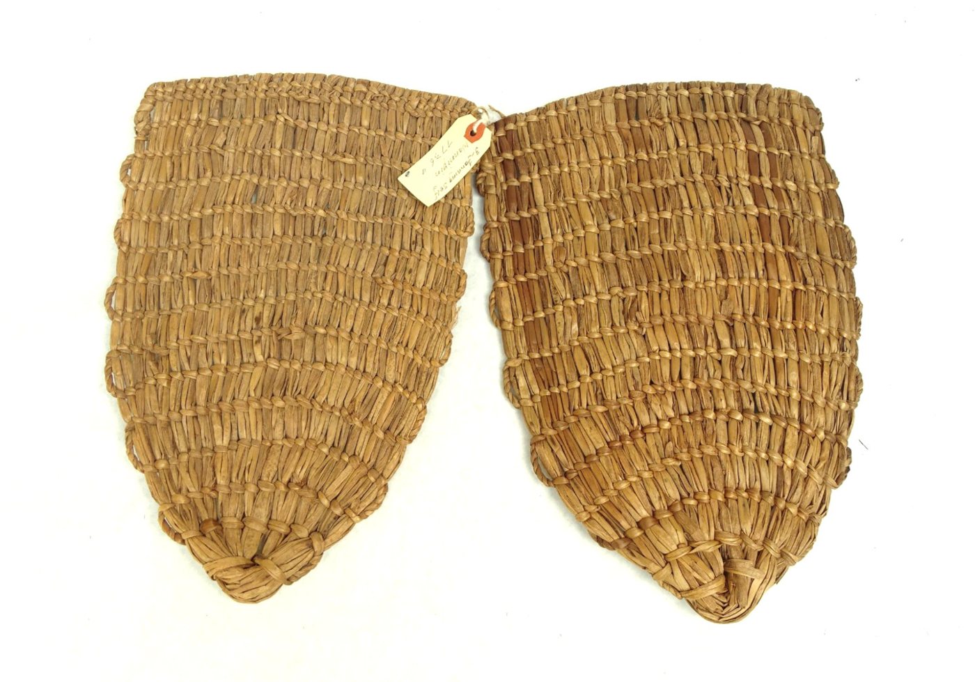 Pair of Plateau twined tule/reed fans
