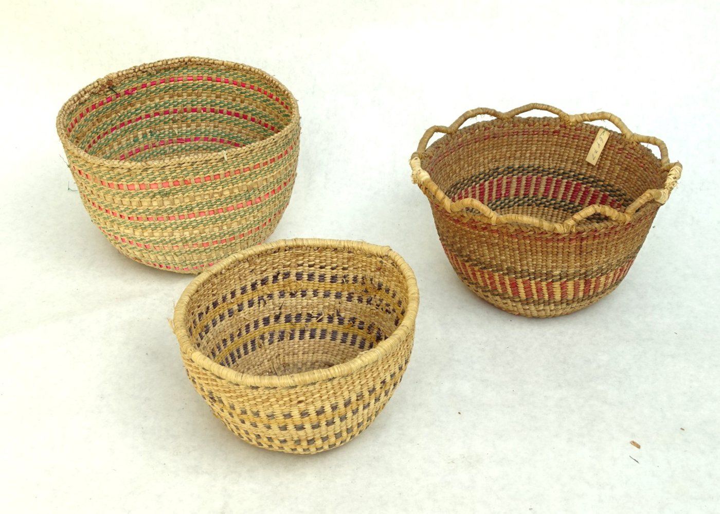 Three Quinault twined bowls