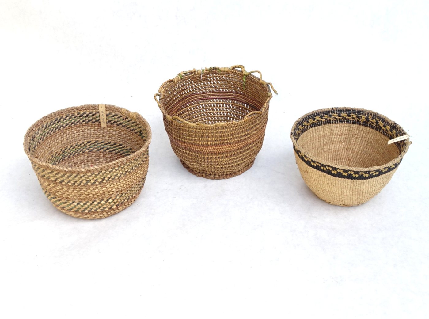 Three small Quinault-type twined baskets