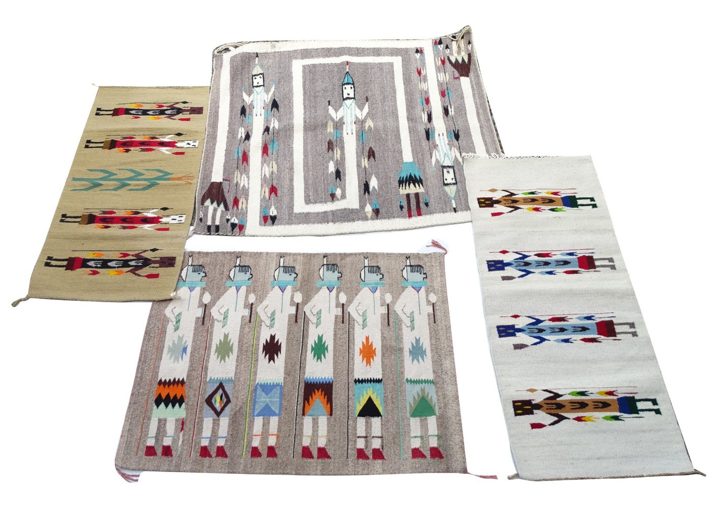 Four Yei / Yeibichai pictorial rugs (Navajo and Navajo-style)