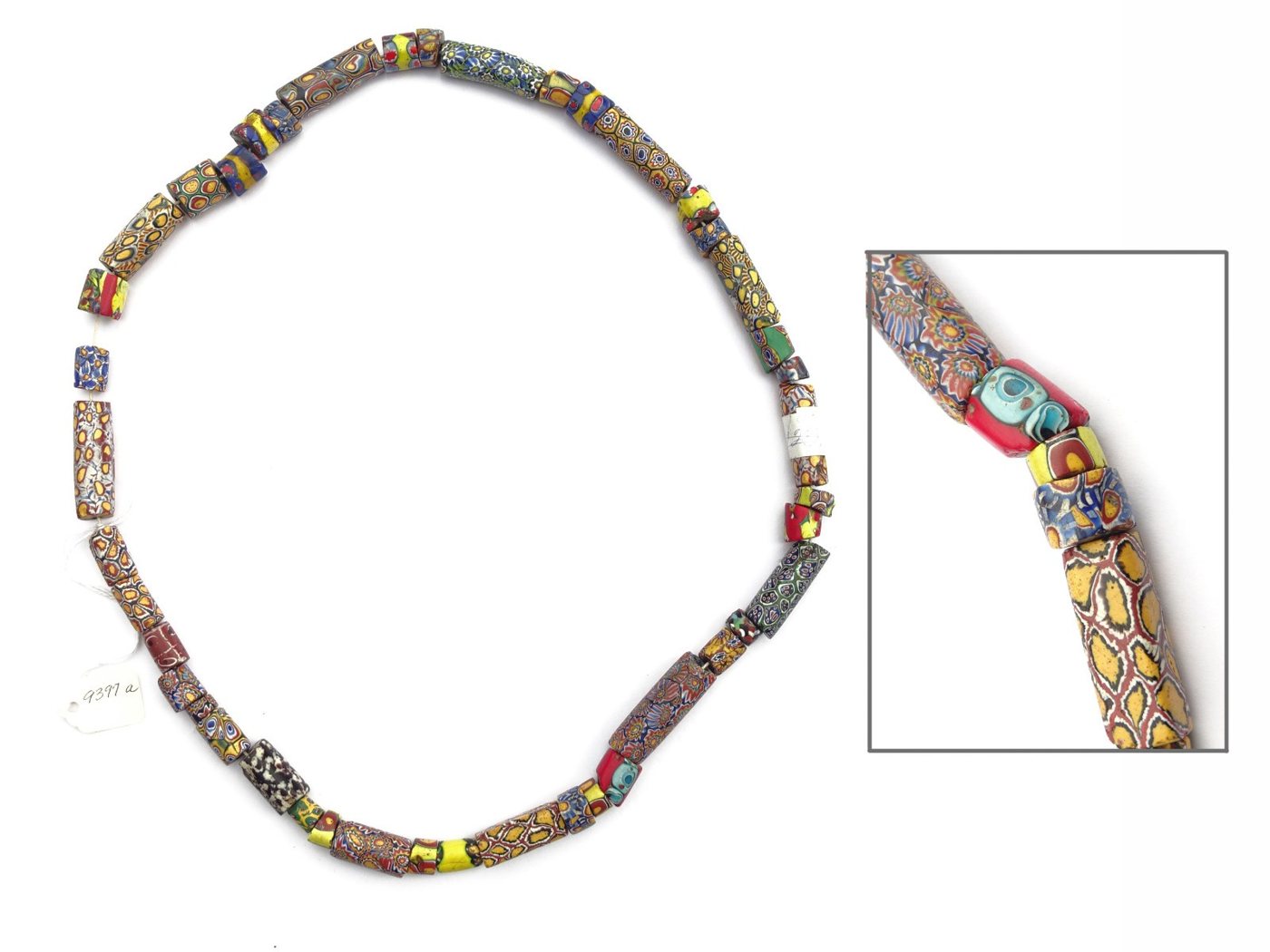 Venetian millefiori trade bead strand