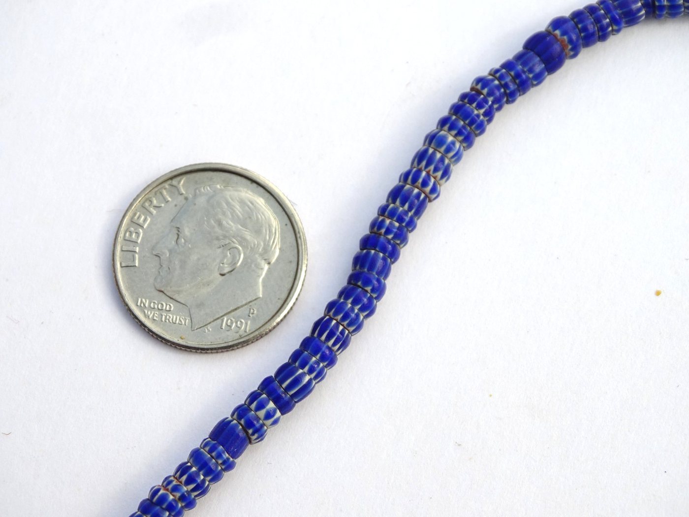 Micro chevron Venetian trade bead strand