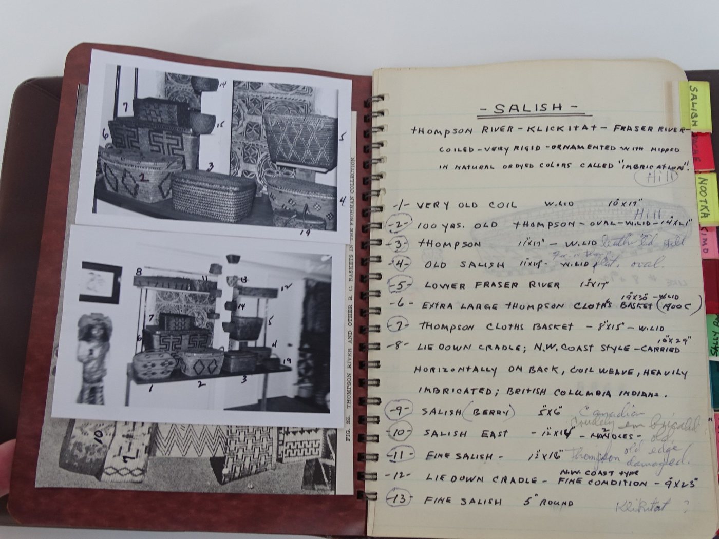 Paterson collection 'Indian Basketry' photo-inventory scrapbook