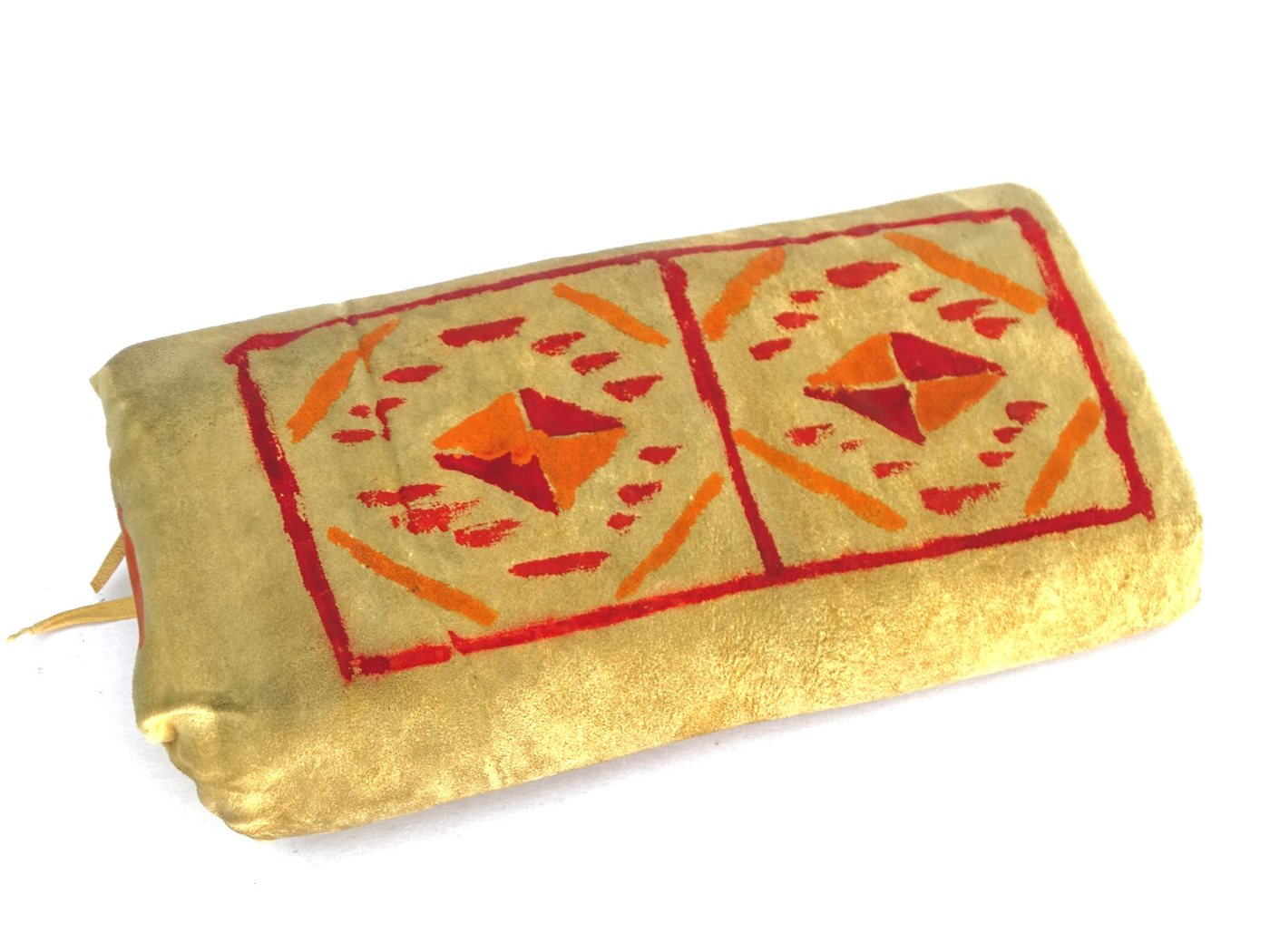 Painted suede envelope wallet in parfleche style