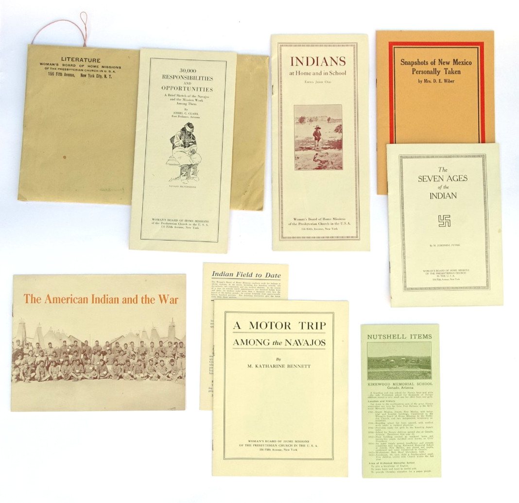 Presbyterian Woman's Board of Home Missions Southwest Indian mission pamphlets (8) with mailer