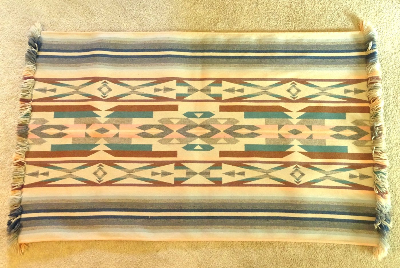 Southwest-pattern jacquard wool-blend throw